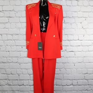 1980's Red Vintage Pants Suit